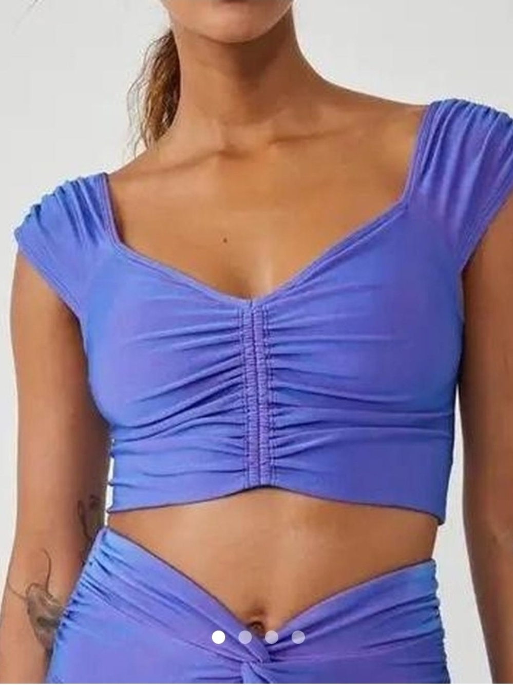 FP Movement by Free People Blur Ruched V-Neck Sports Top